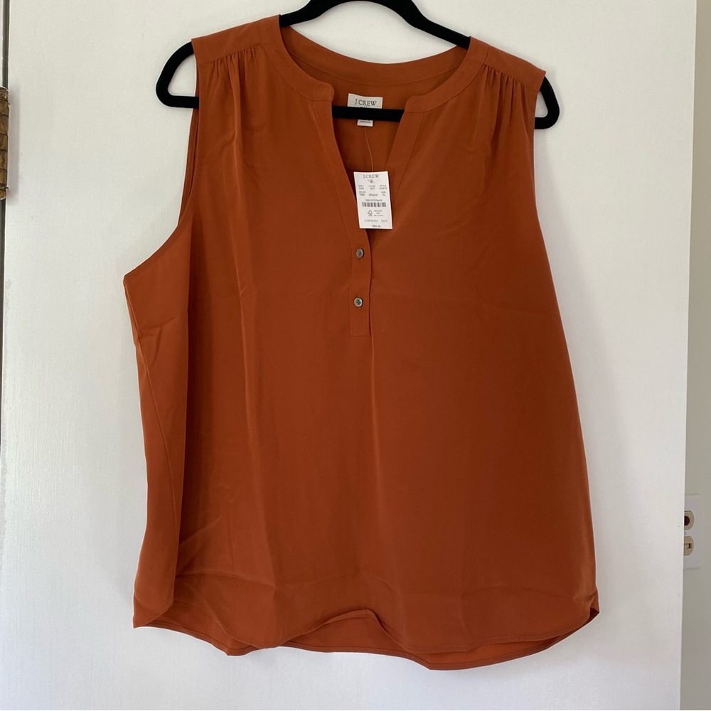 J. Crew Sleeveless Blouse - Warm Orange